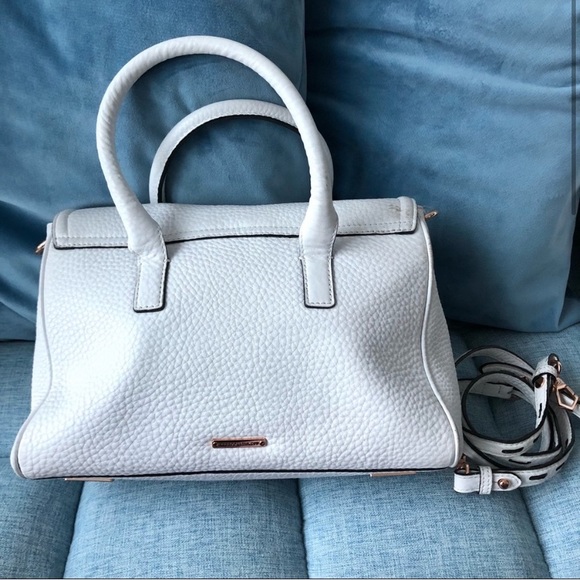 rebecca minkoff white and rose gold jules satchel bag - Picture 3 of 10